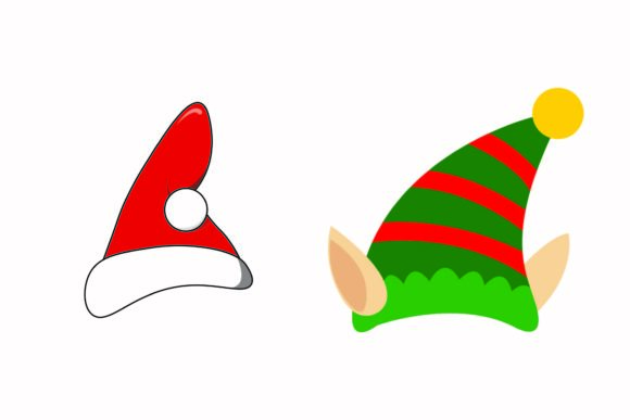 Christmas Cap Dwarfs Illustration: A Festive Graphics Asset