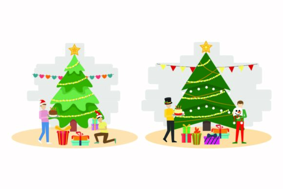 Christmas Festive Decoration Vector Set for Creative Graphics