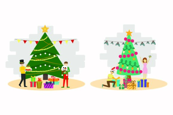 Christmas Gift Party Vector Illustration for Festive Branding