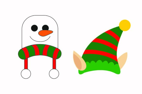 Christmas Hat Snowman Illustrations for Creative Graphics