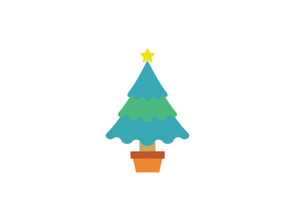 Christmas Illustration Blue Green Tree Review