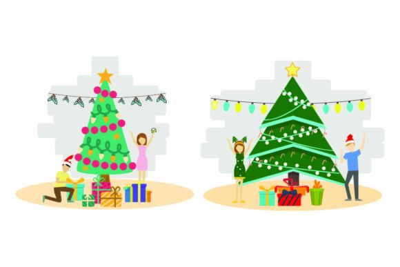 Christmas Season Celebration Vector Set
