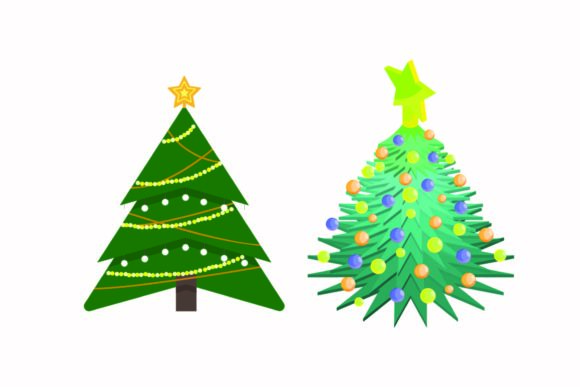 Christmas Seasonal Tree Illustration: A Versatile Graphics Asset
