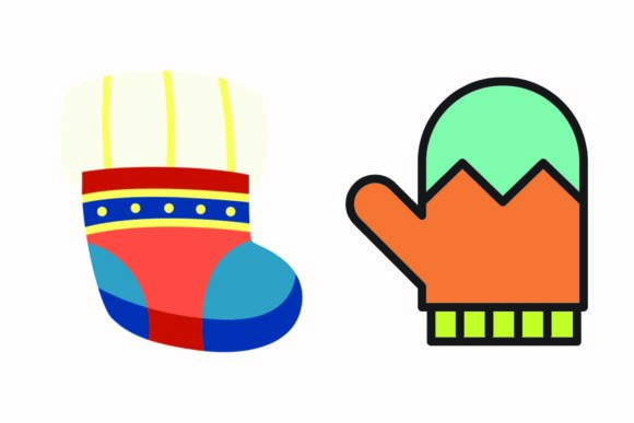 Christmas Shock Mitten Illustrations: A Festive Graphics Asset