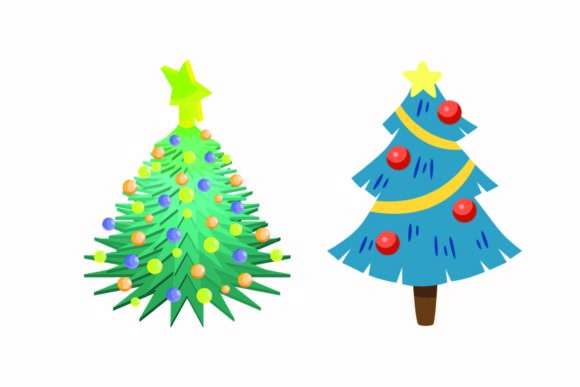 Christmas Tree Winter Illustration for Handmade Graphics